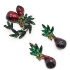 Hobe Exotic Fruits Set - Jennifer Gibson Jewellery | 20th Century Jewellery Today Vintage Hobe Brooch & Earrings