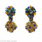 French Crystal Heart High End Drop Earrings
