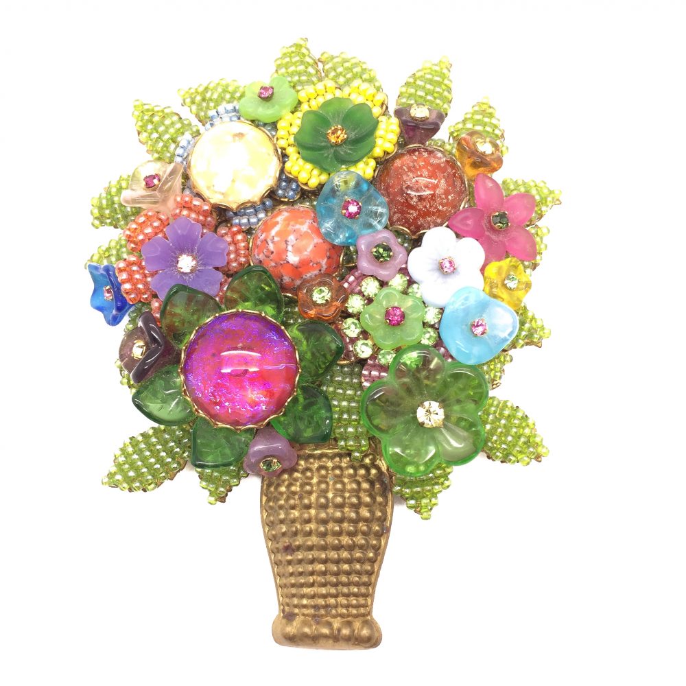 Vintage Stanley Hagler Brooch Floral As Seen In British Vogue Magazine