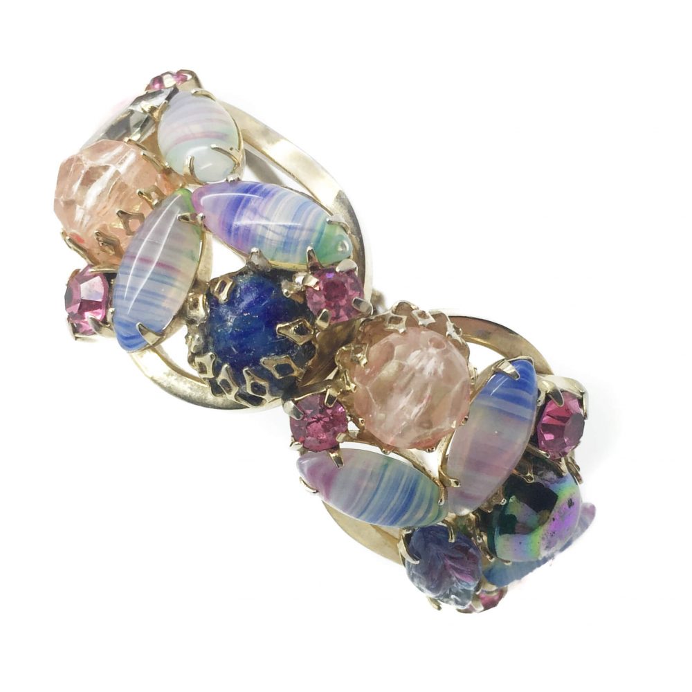 1950s Art Glass Clamper Bangle