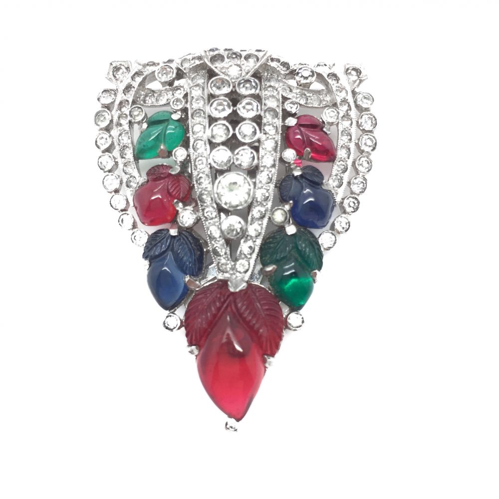 Trifari 1930s Alfred Phippe Tutti Frutti Dress Clip