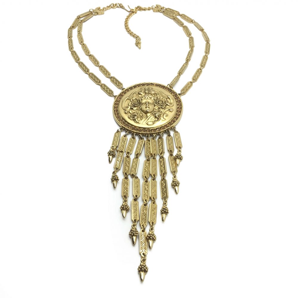 Goldette Vintage Necklace 1960s Art Noveau Inspired