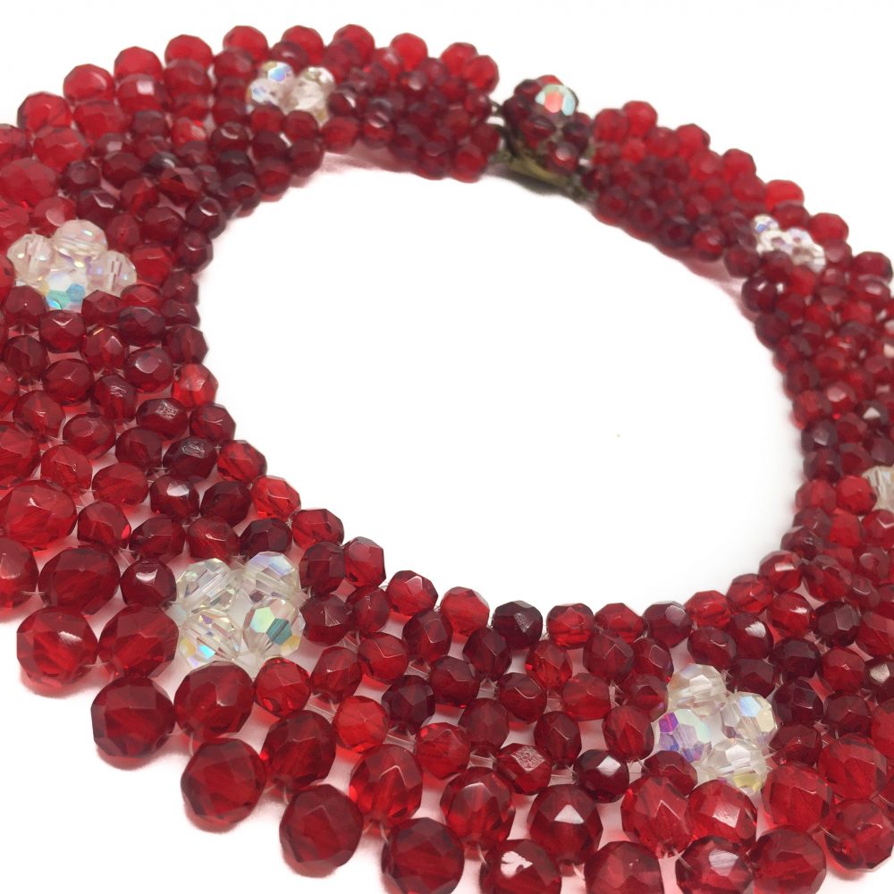Red 1950s Crystal Collar Vintage