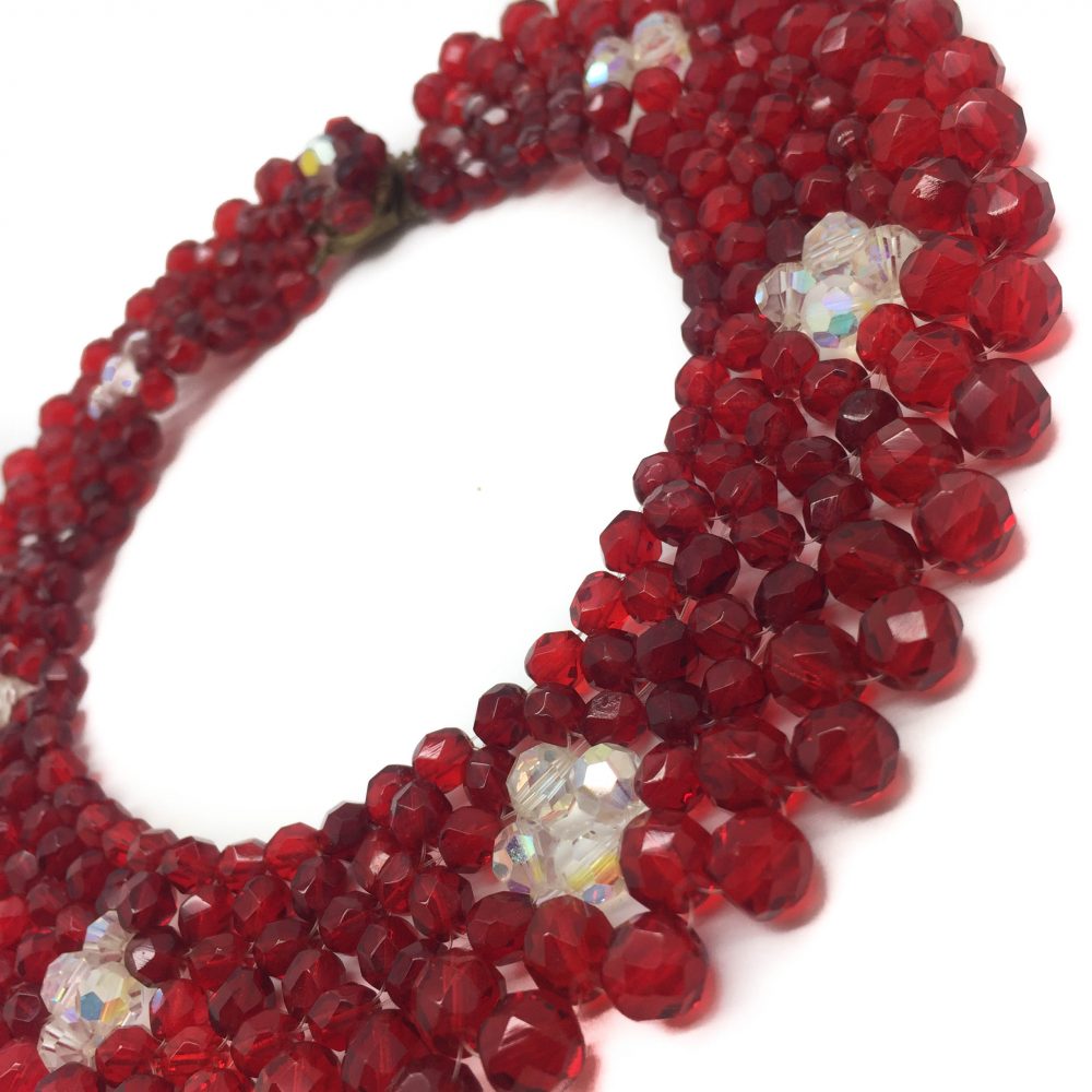 Red 1950s Crystal Collar Vintage