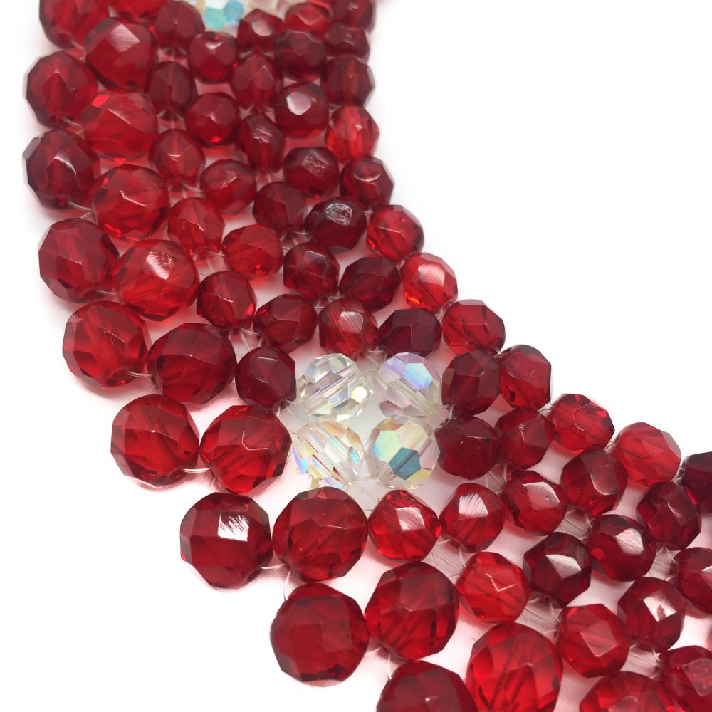 Red 1950s Crystal Collar Vintage