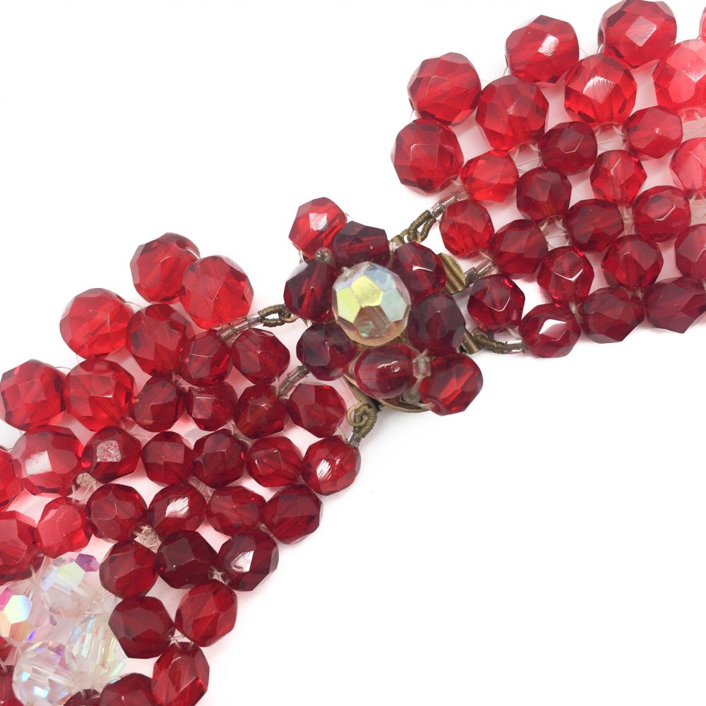 Red 1950s Crystal Collar Vintage