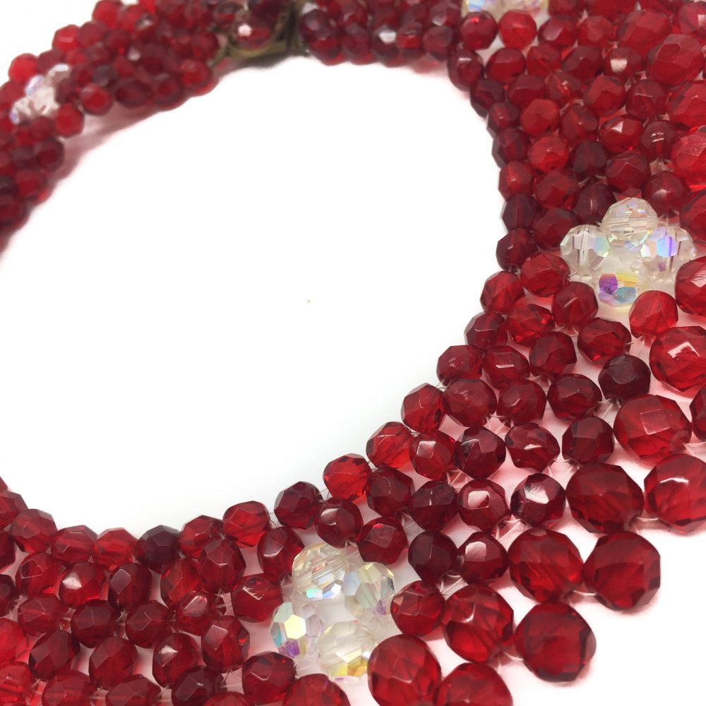 Red 1950s Crystal Collar Vintage