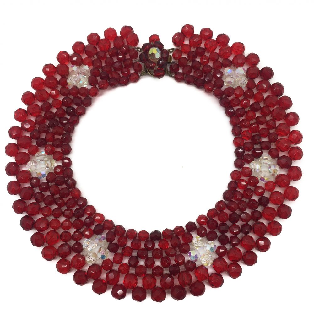 Red 1950s Crystal Collar Vintage