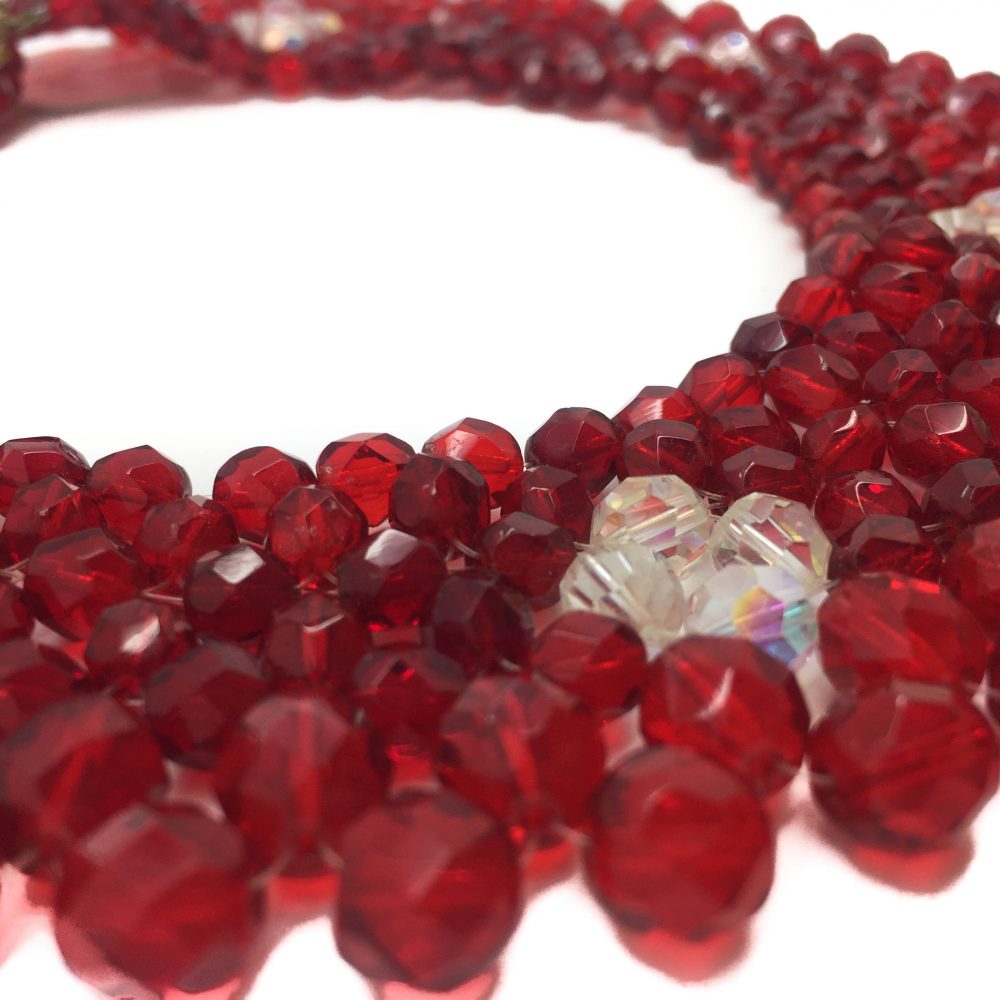Red 1950s Crystal Collar Vintage