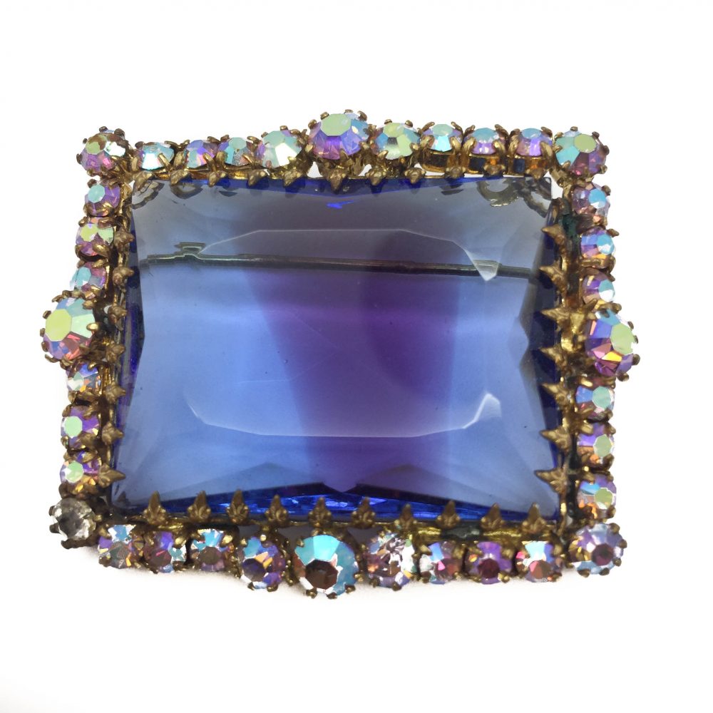 1950s Brooch Art Glass Aurora Borealis