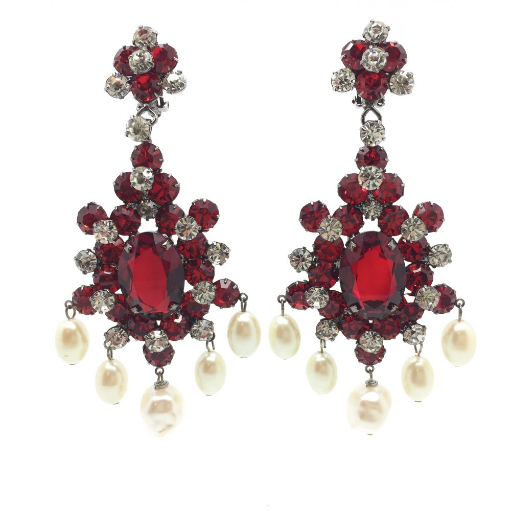 Gigantic and certainly not for the faint hearted! Oozing 80s glamour these are a spectacular and glamorous pair of Chandelier earrings by Lawrence Vrba.