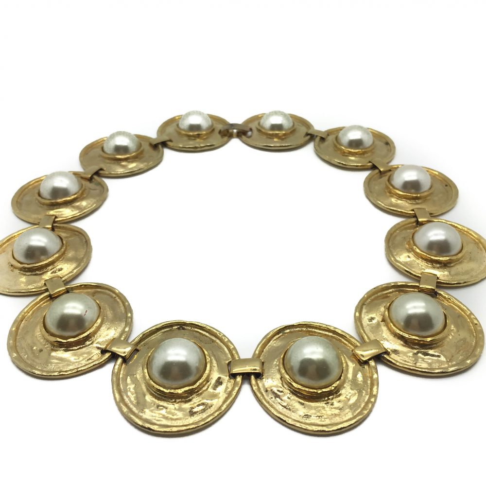 Vintage Costume Jewellery _Vintage Gilt Pearl Necklace_jennifer gibson jewellery