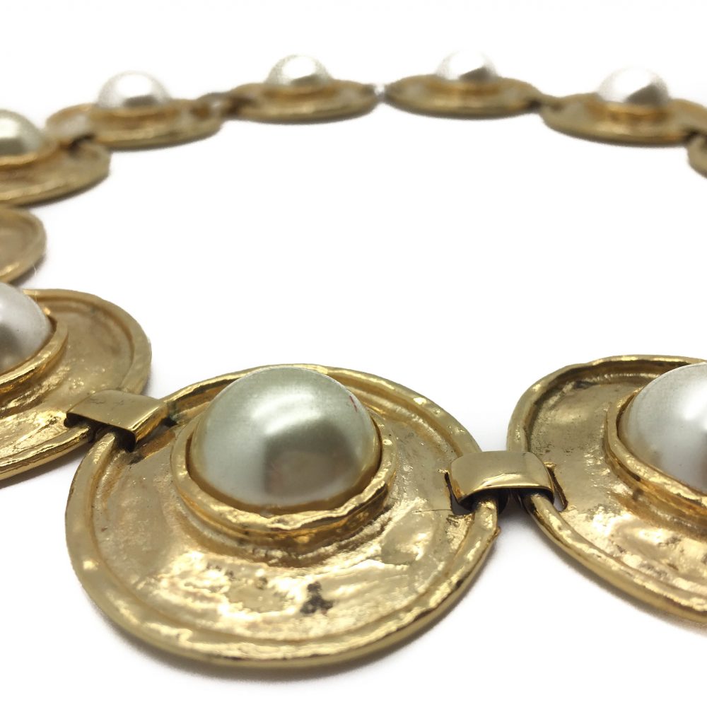 Vintage Costume Jewellery _Vintage Gilt Pearl Necklace_jennifer gibson jewellery
