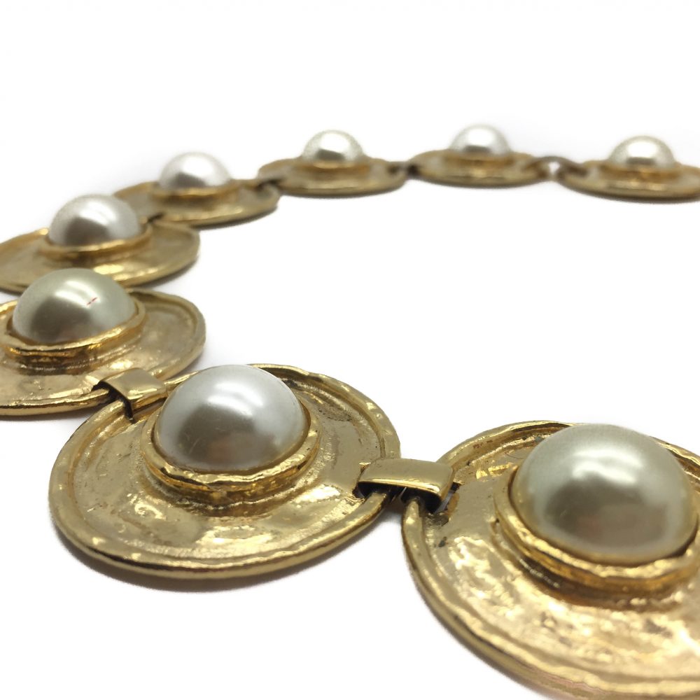 Vintage Costume Jewellery _Vintage Gilt Pearl Necklace_jennifer gibson jewellery