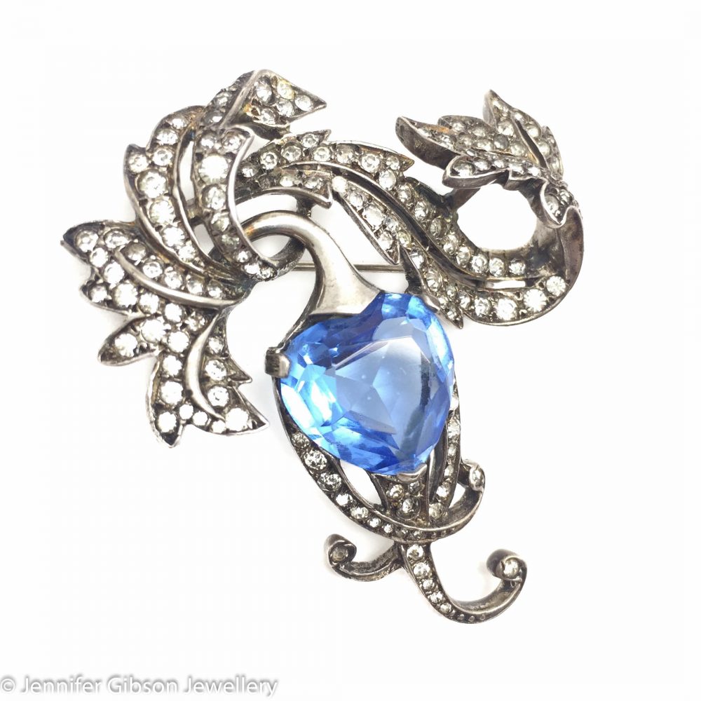 Vintage Costume Jewellery Boucher Heart Brooch Phrygian Cap Mark Jennifer Gibson Jewellery