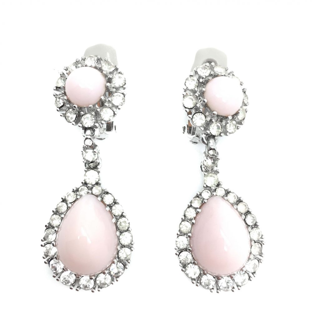 Vintage Ciner Earrings Pink Costume Jewellery