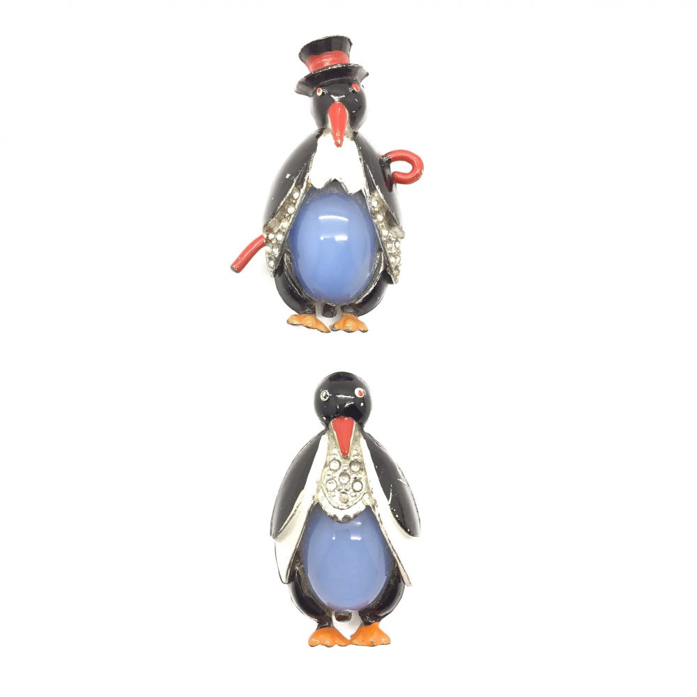 Vintage Penguin 1930s Coro VIntage Costume Jewellery Vintage Brooch