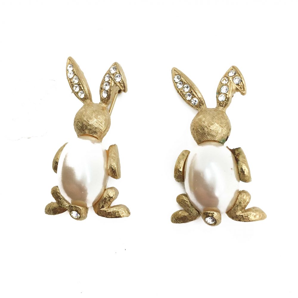 Vintage Jewelry Jewellery Vintage Costume Jewellery Vintage Brooch Richelieu Rabbit Bunny Jelly Belly Pearl Brooch