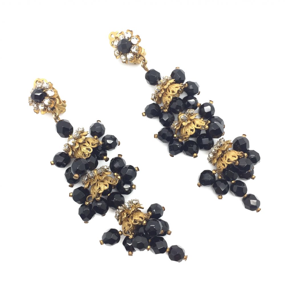 DeMario-Hagler Earrings Vintage Costume Jewellery Vintage Earrings Black Earrings 1950s