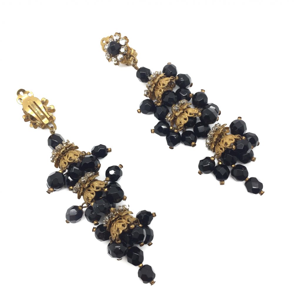 DeMario-Hagler Earrings Vintage Costume Jewellery Vintage Earrings Black Earrings 1950s