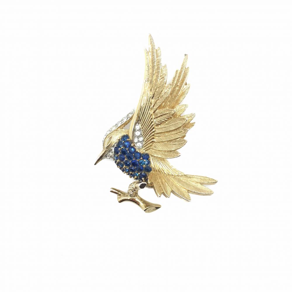 Boucher Bird Brooch Vintage Costume Jewellery Vintage Jewellery Designer Jewellery Vintage for sale Buying Vintage Jewellery Jennifer Gibson Jewellery