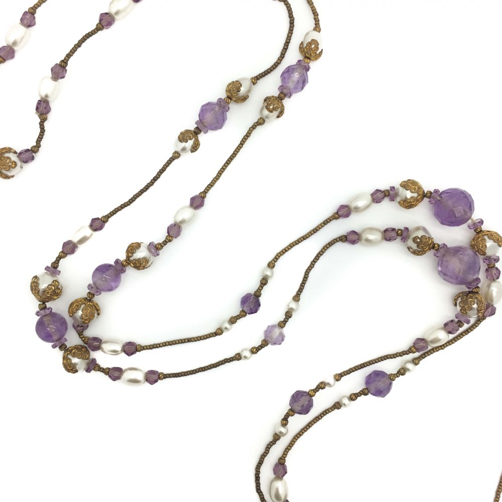 Amethyst Sautoir Necklace, Antique necklace, Amethyst, Vintage Costume Jewellery, Vintage Jewellery, Vintage Necklace, Vintage Jewelry, Jewellery Shop, Costume Jewellery, Vintage Costume Jewellery