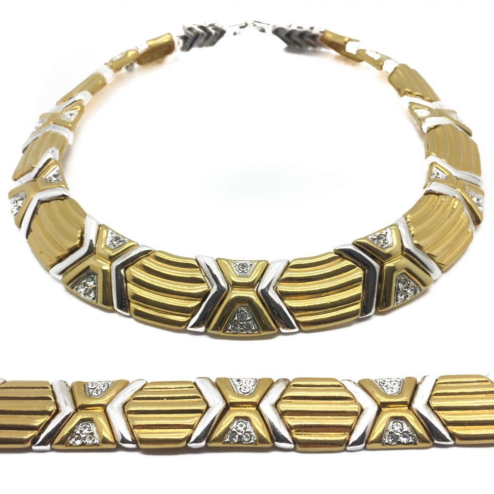 Vintage Costume Jewellery, Vintage Jewellery, Vintage Jewelry, Jewellery Shop, Costume Jewellery, Vintage Costume Jewellery, Modernist Two Tone Necklace