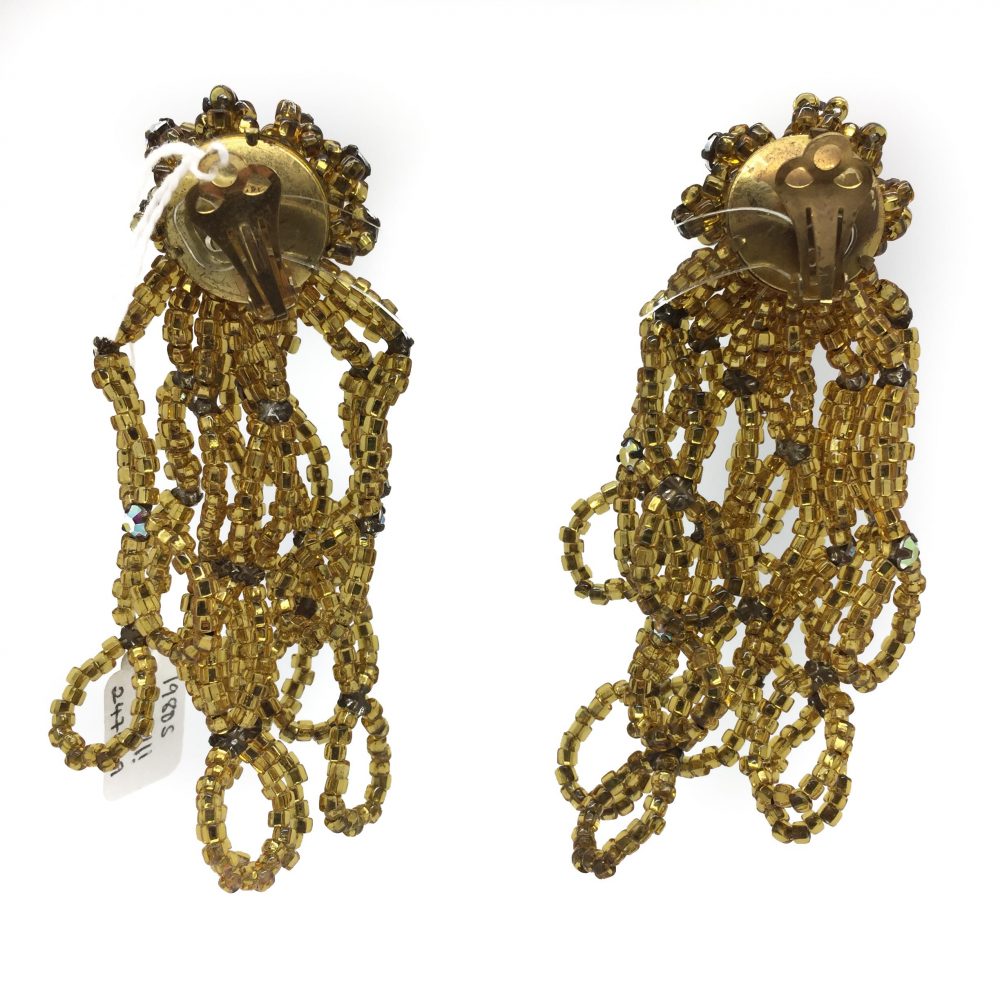 gold bead earrings