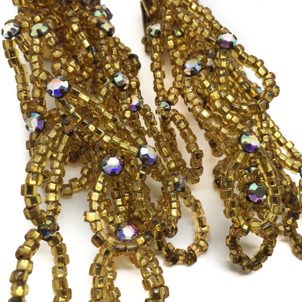 gold bead earrings