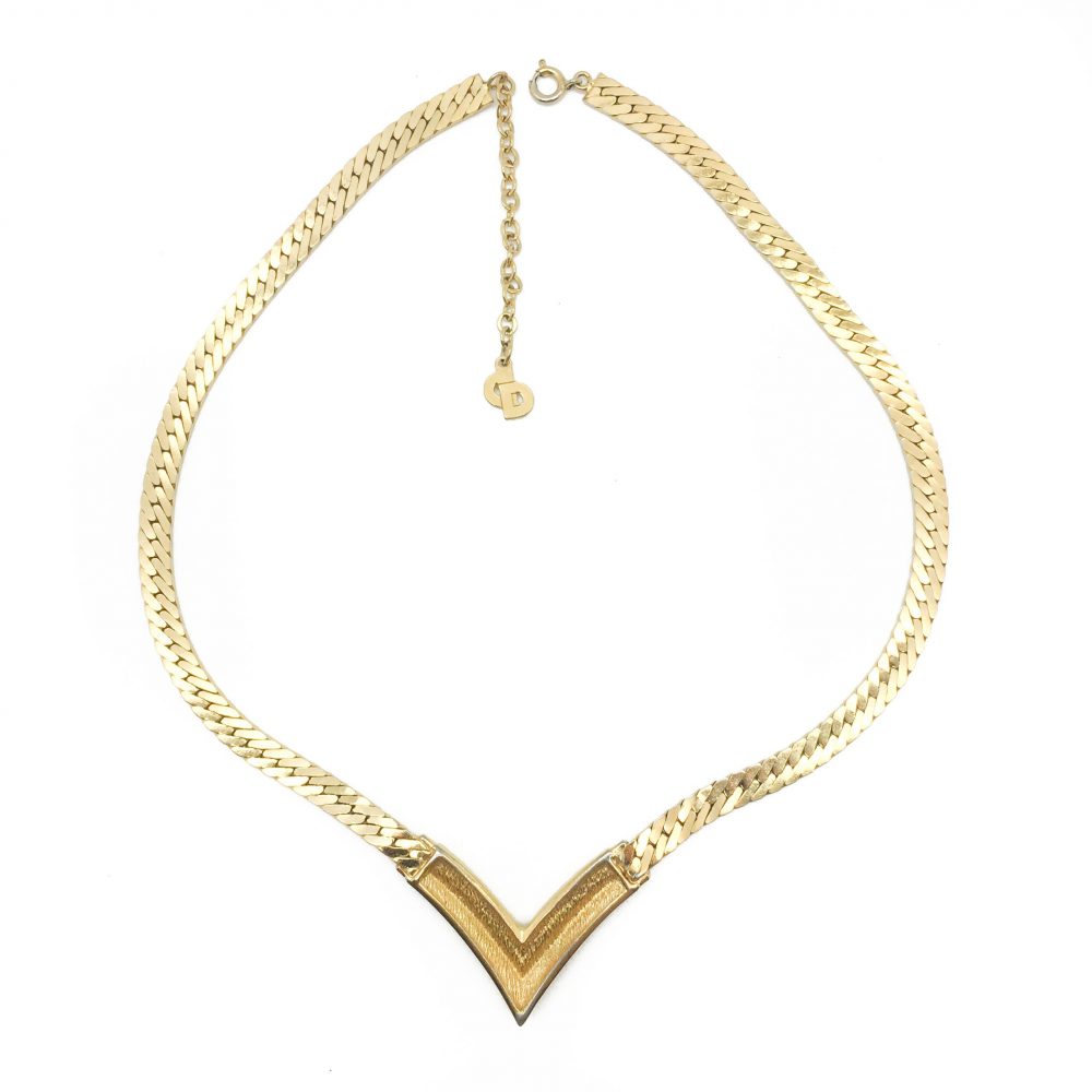 Vintage Dior V Necklace
