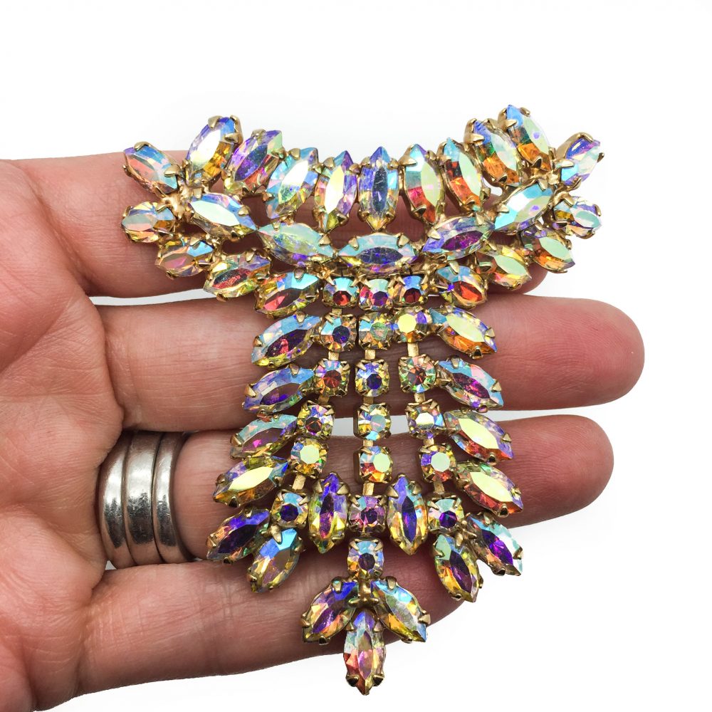 Vintage Costume Jewellery Aurora Borealis Brooch