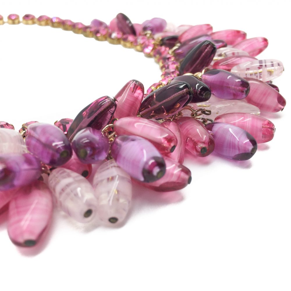 Vintage Costume Jewellery Pink 1950s Necklace