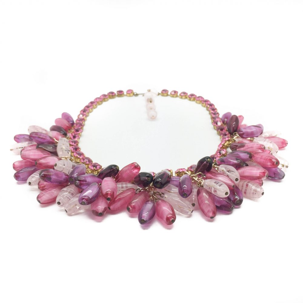 Vintage Costume Jewellery Pink 1950s Necklace