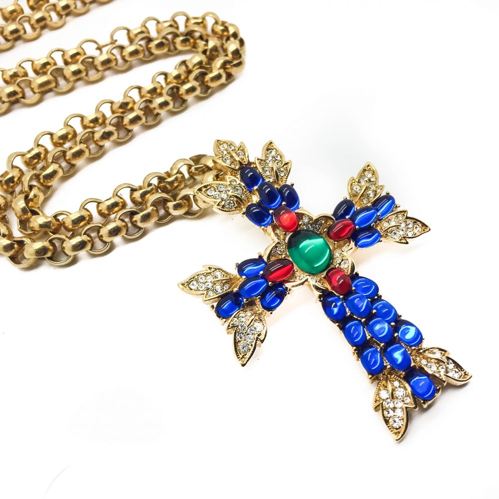 Vintage Costume Jewellery Trifari Moghul Cross