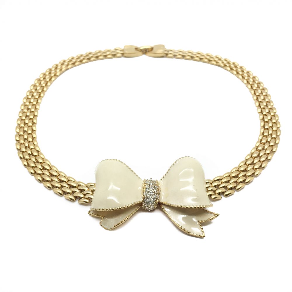 Vintage Costume Jewellery D'Orlan Bow Necklace