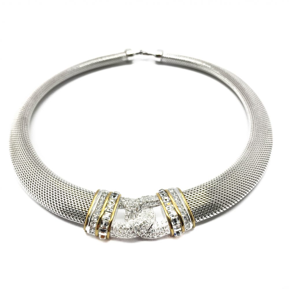 Vintage Costume Jewellery Dior 1990s Silver Collar
