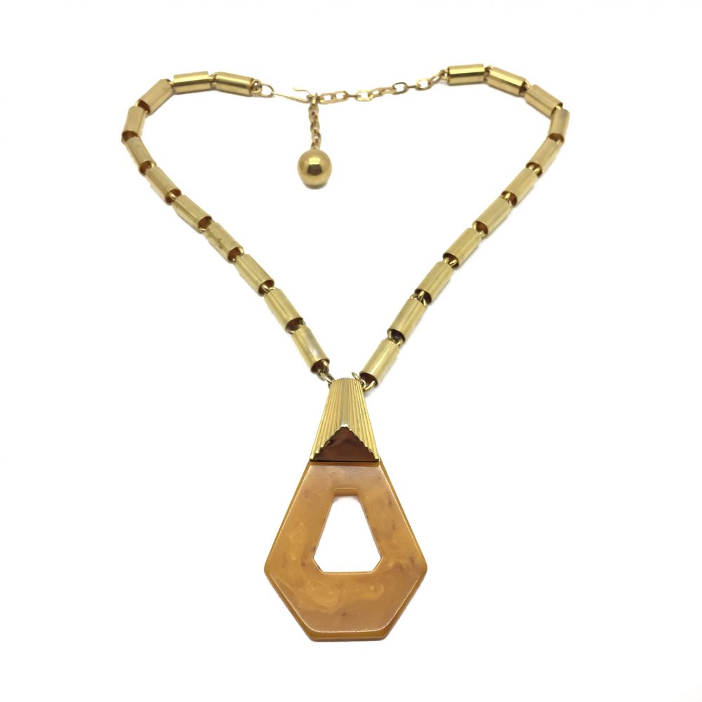 Vintage Costume Jewellery Deco Bakelite Necklace