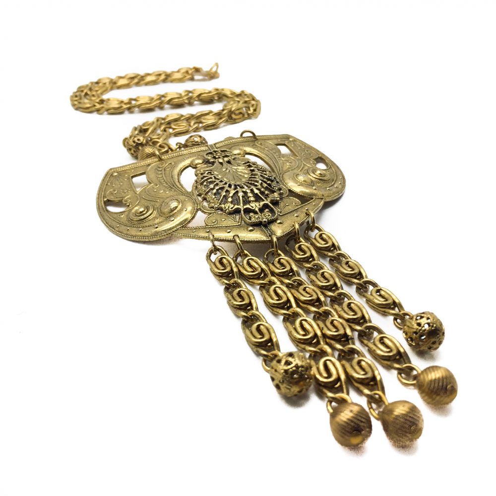Vintage Costume Jewellery Freirich Gilt Necklace