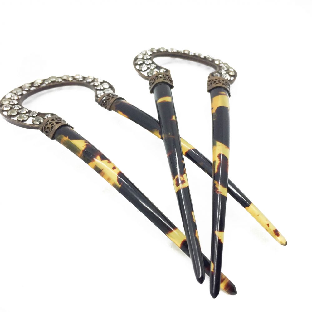 Vintage Costume Jewellery Antique Tortoiseshell Hair Combs
