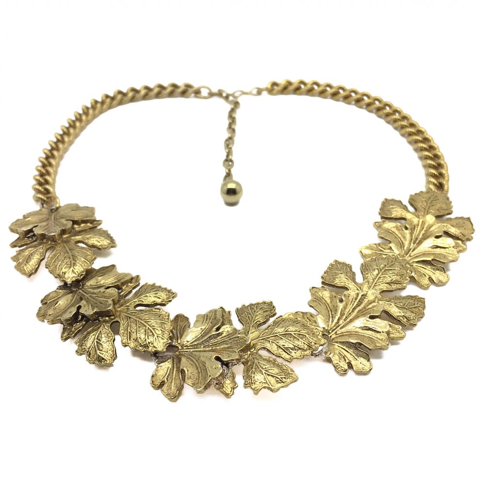 Vintage Costume Jewellery Leaf Necklace