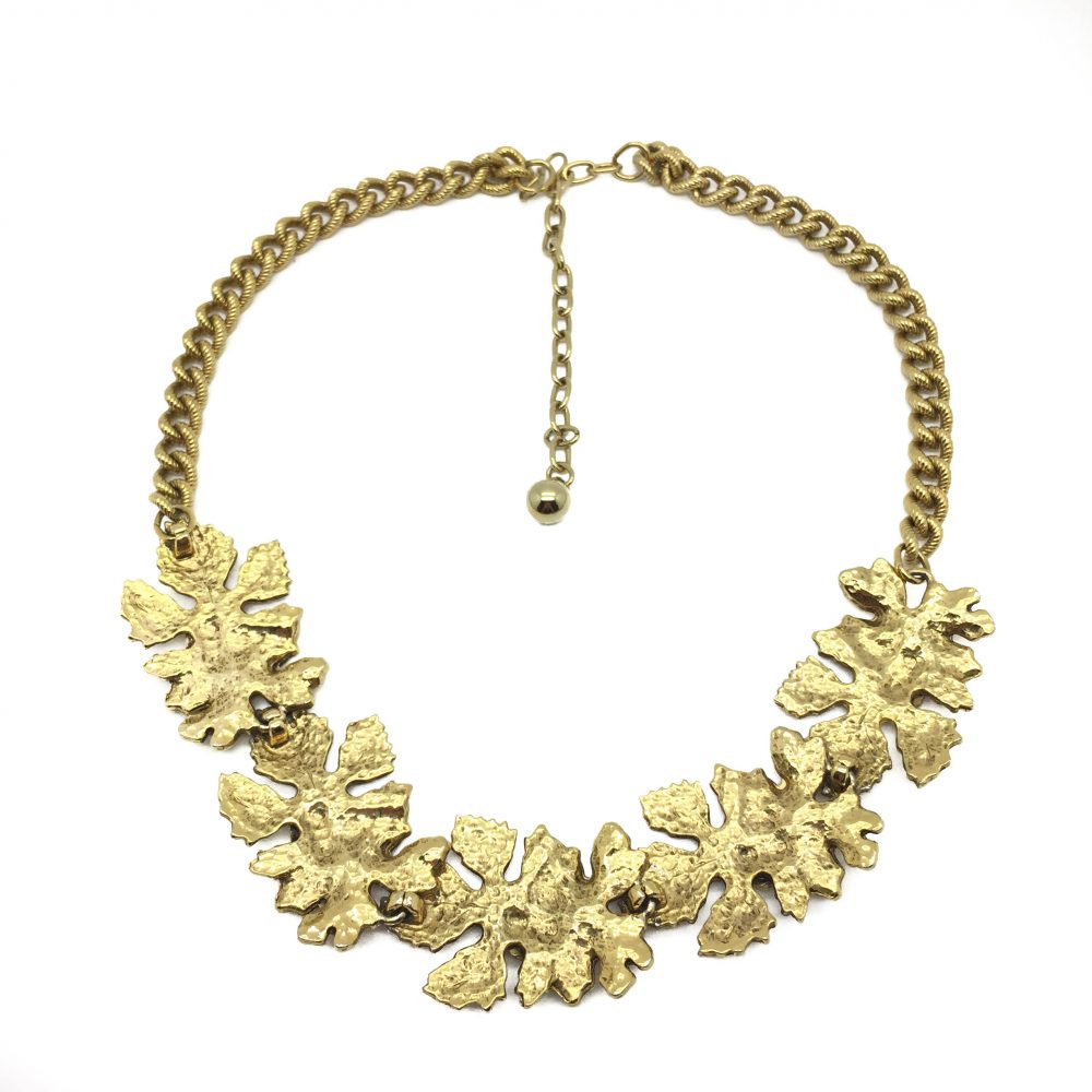 Vintage Costume Jewellery Leaf Necklace