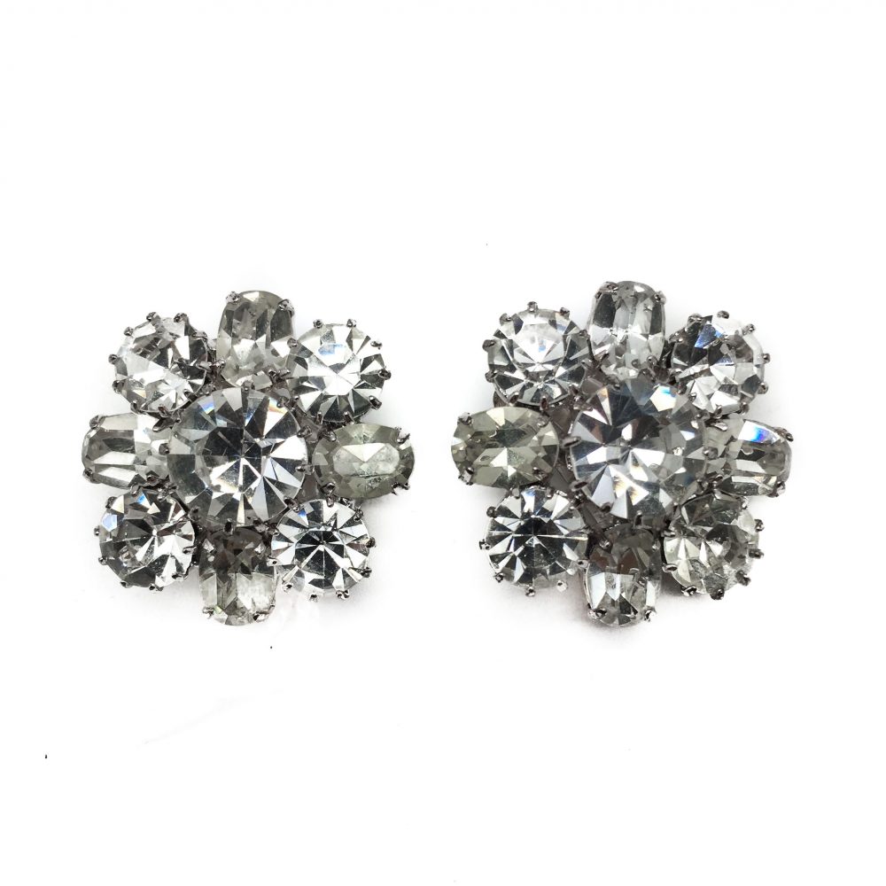 1950s Crystal earrings, vintage jewellery, vintage costume jewellery, bridal earrings