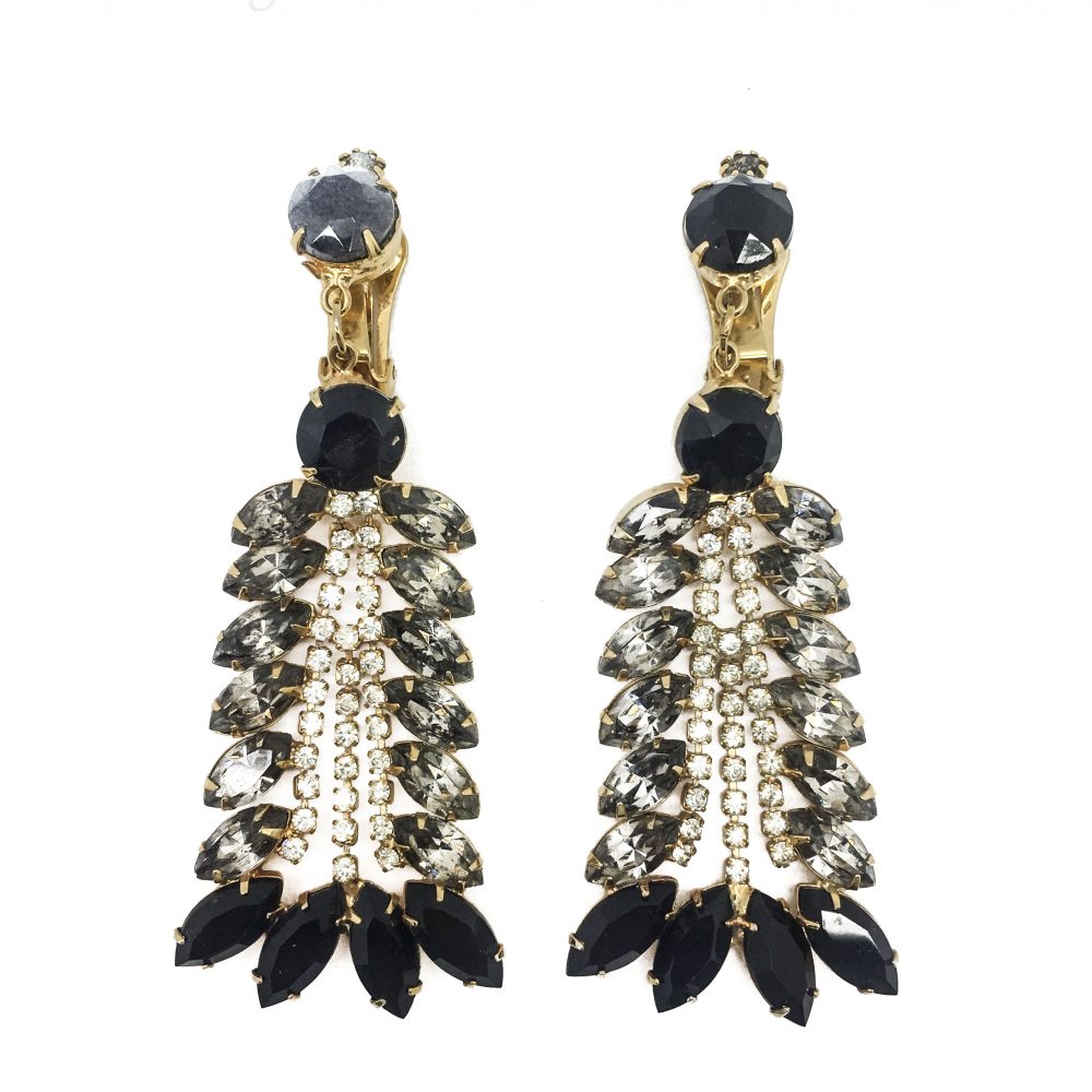 statement crystal earrings, vintage costume jewellery, vintage jewellery, statement earrings, one of a kind earrings, red carpet jewellery, crystal earrings