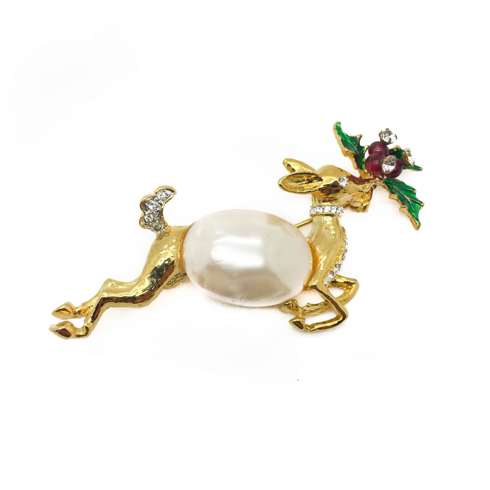 Vintage Kenneth Jay Lane Reindeer Brooch