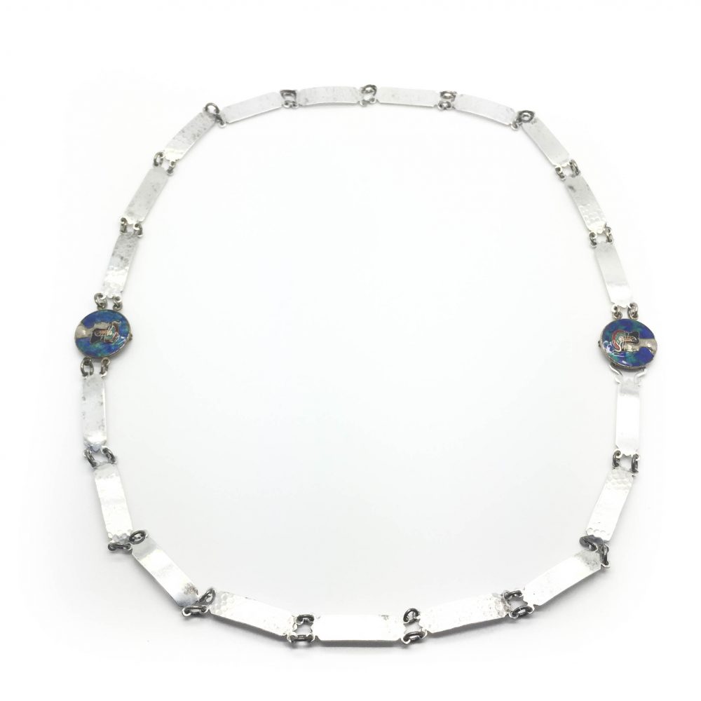 1920s Antique Egyptian Enamel Belt Necklace