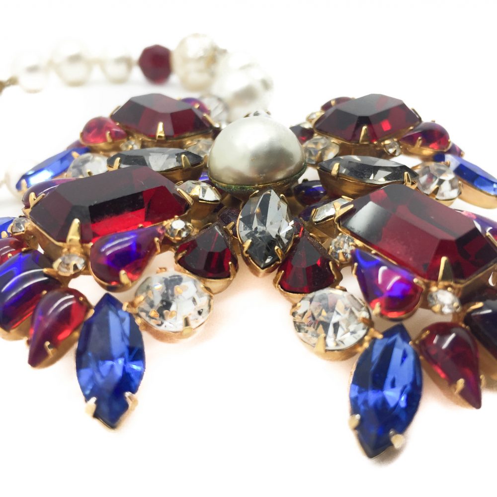 1950s VOGUE Jwlry Crystal Cross Necklace