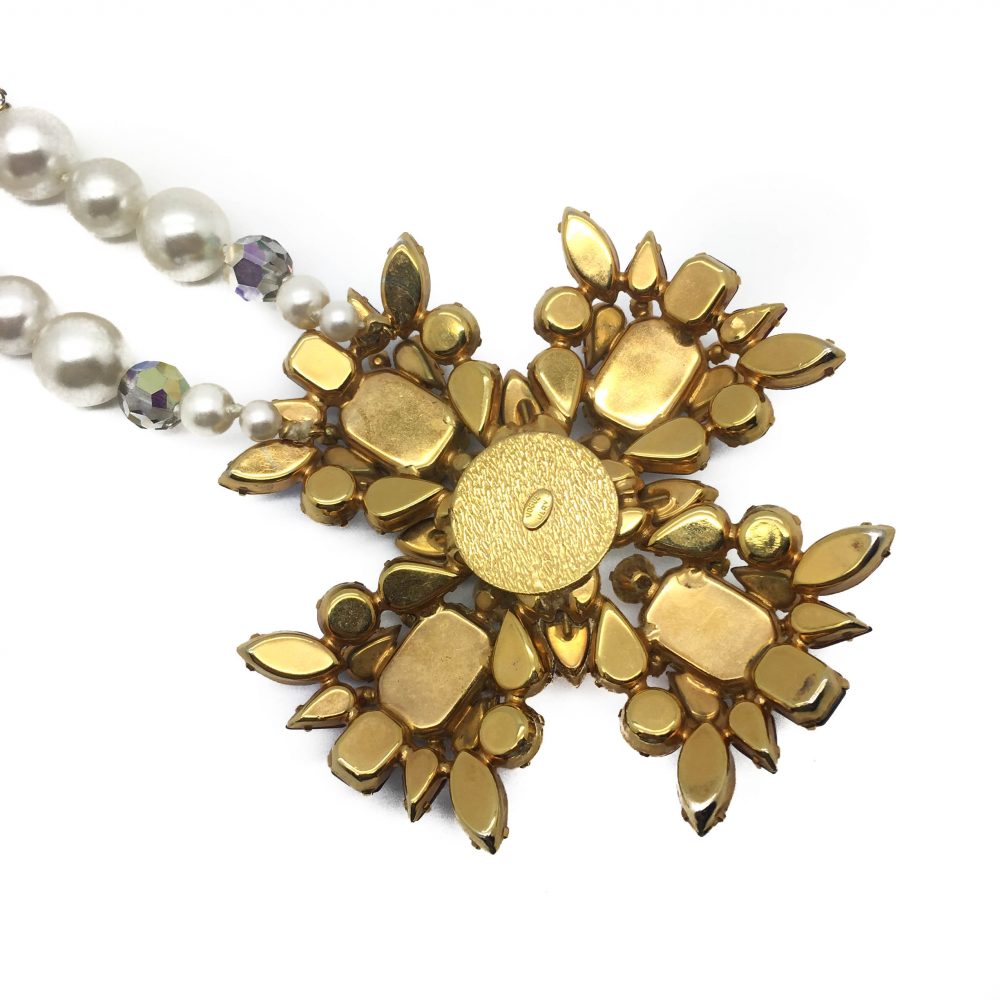 1950s VOGUE Jwlry Crystal Cross Necklace