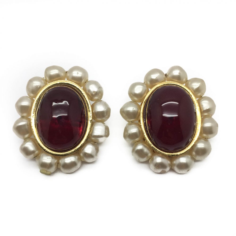 1980s Vintage Chanel Gripoix Earrings