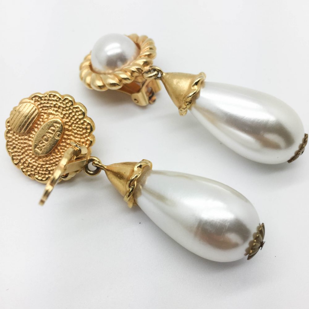 1980s Escada Pearl Earrings