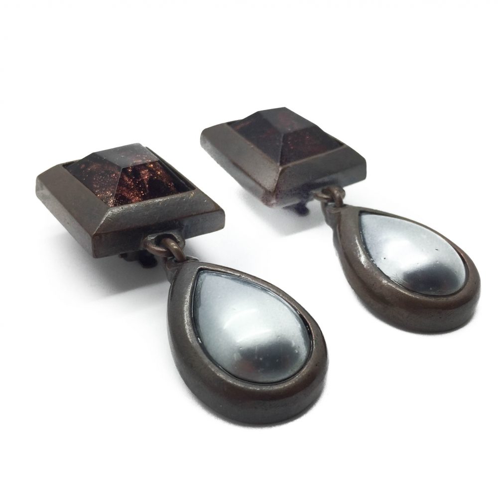 1980s Yves Saint Laurent YSL Art Drop Earrings